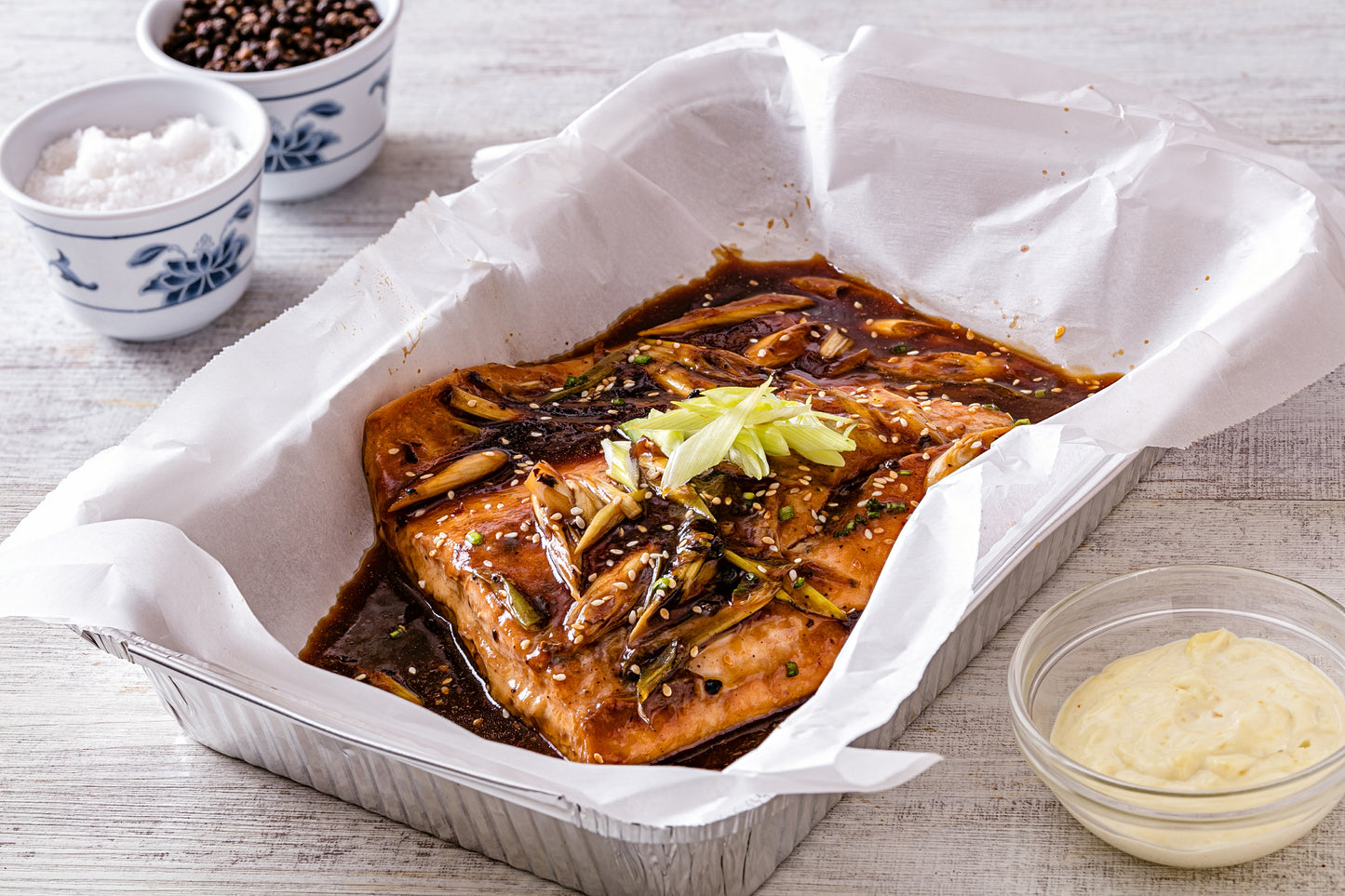 Salmon Teriyaki with Wasabi Mayonnaise