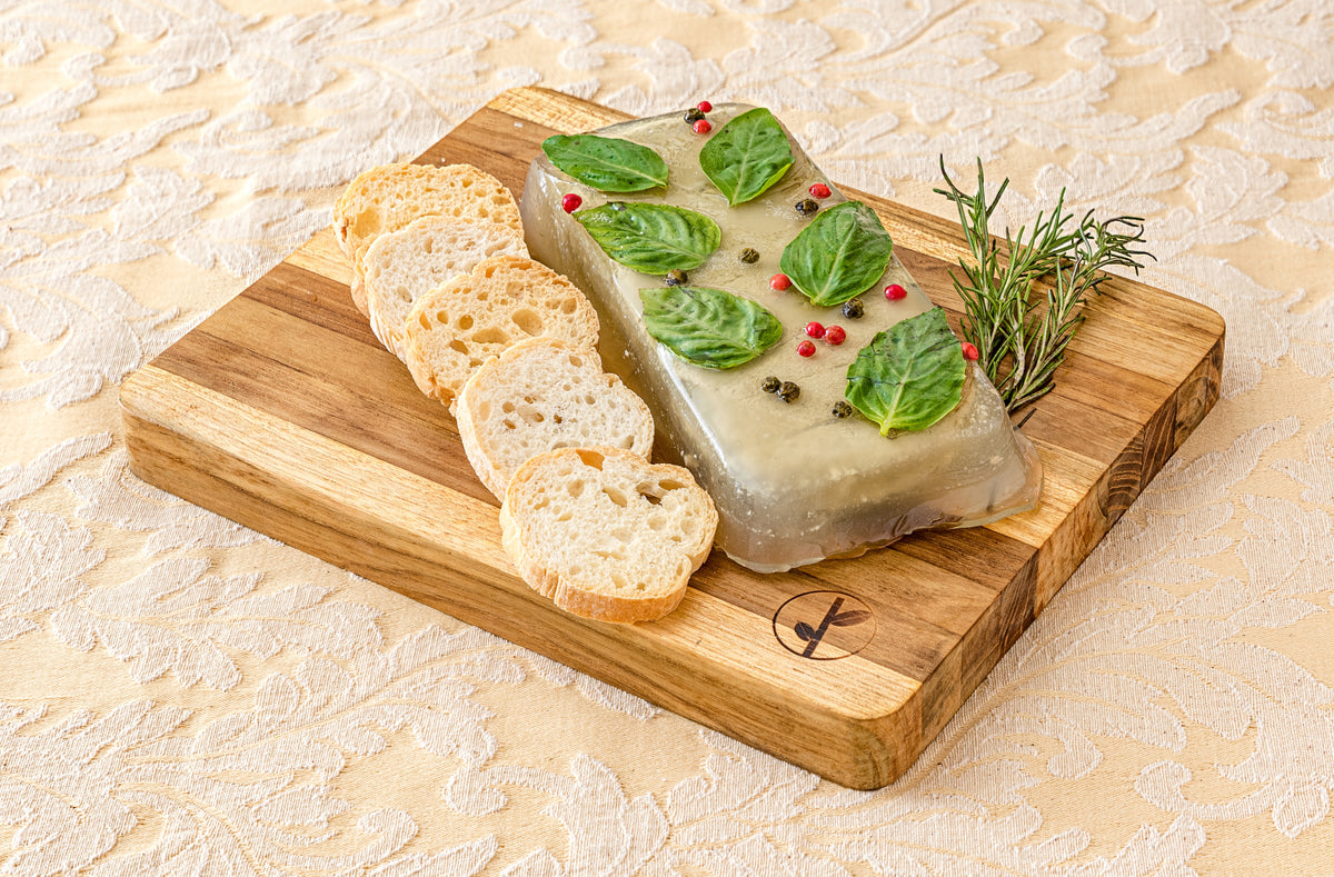 Chicken Liver Pate400 grams with Melba Toast and white ceramic jar Gourmet Corner PH